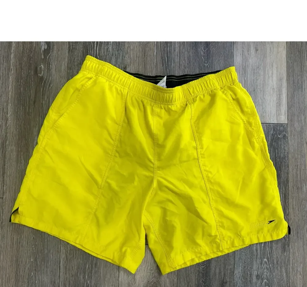 Speedo Swim Trunks, Yellow, Large